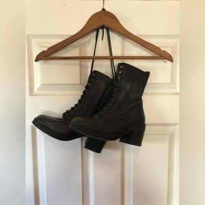 Topshop Black Lace Up Boots
